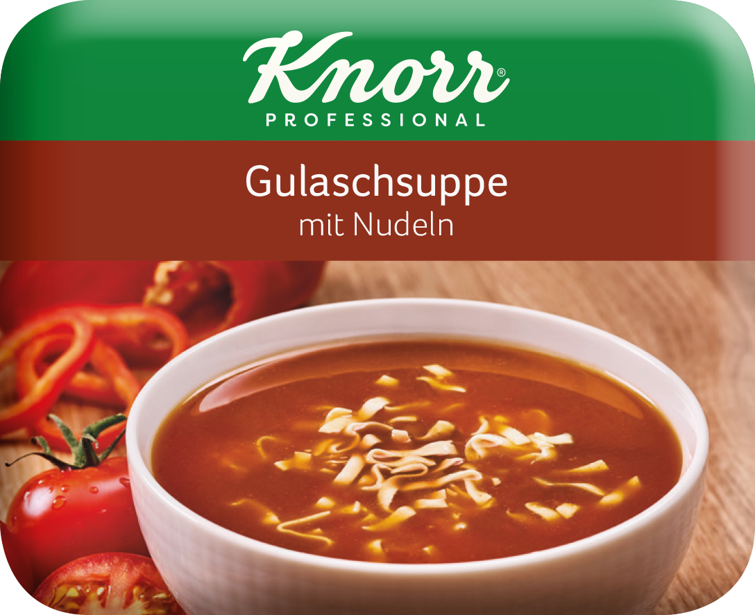 Knorr Gulaschsuppe mit Nudeln